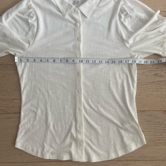 NWOT Gap Puff Sleeve Shirt - Medium Tall, Off-white, EUC - Picture 6 of 7